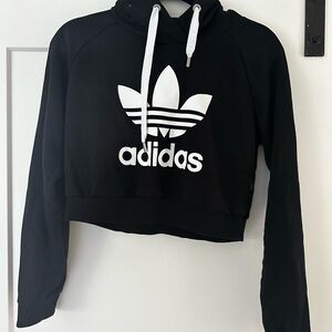 Adidas Black Hoodie with Blue Tag